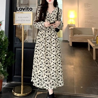 Lovito Vestido Casual Com Estampa Floral Para Mulheres LNE43546