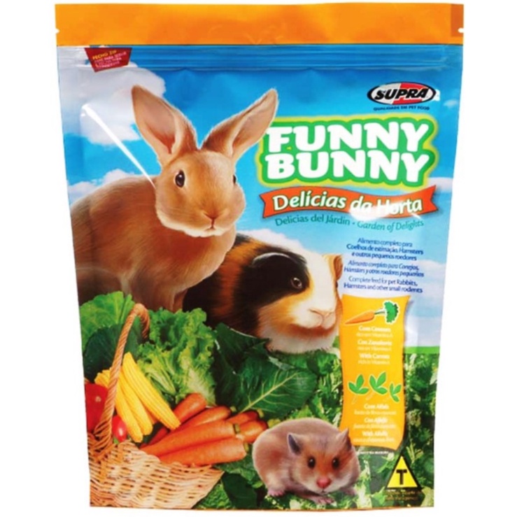 Ração Roedores Funny Bunny Delícias da Horta Supra 500g Hamster, Coelho