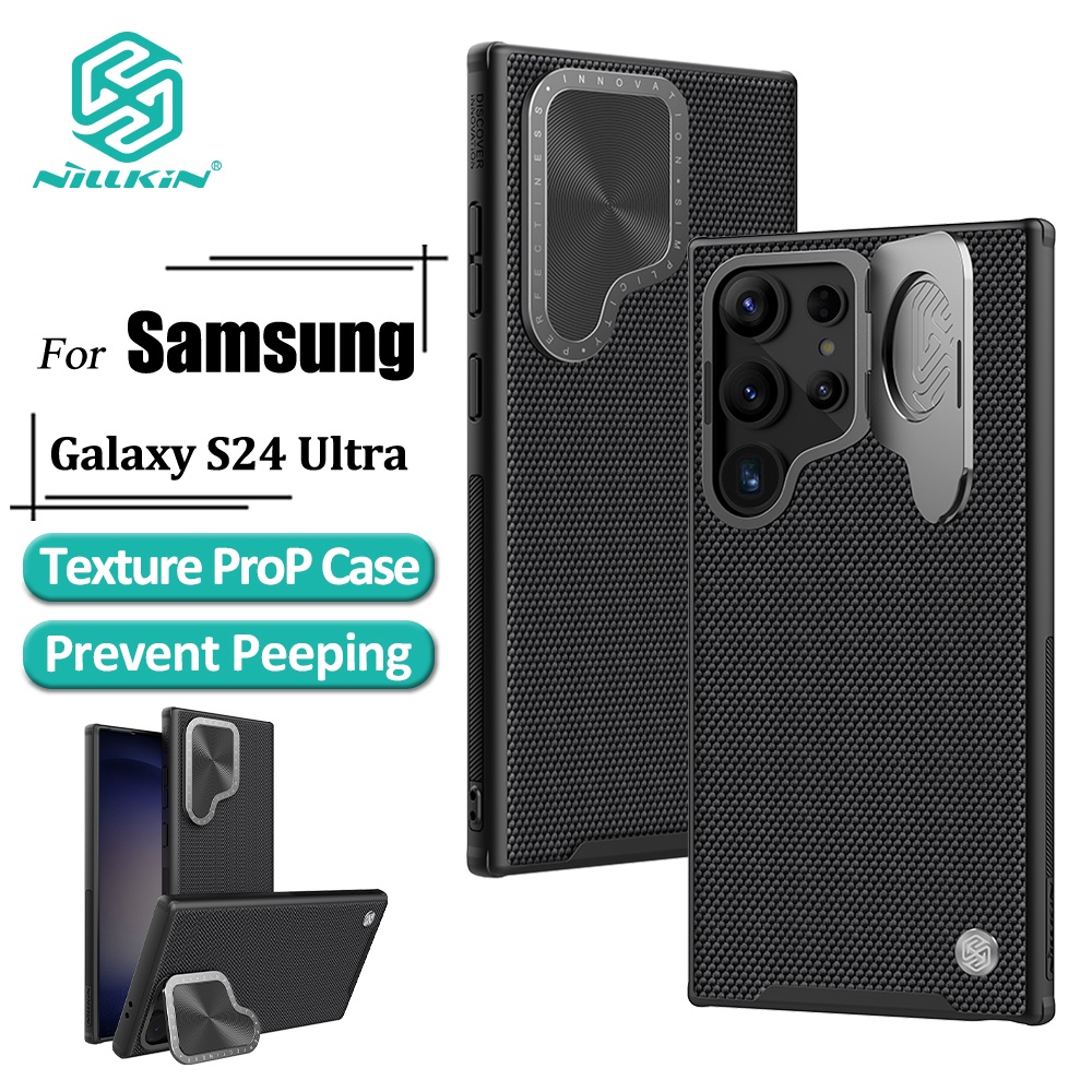 Capa Traseira À Prova De Choque Nillkin Texturedo Propulsor Para Samsung Galaxy S24 Ultra Case Fibra Câmera Flip Bracket em Oferta na Shopee
