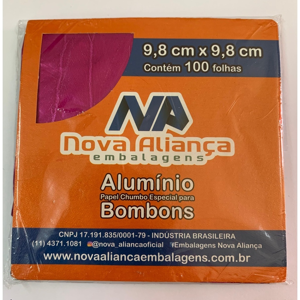 Papel Chumbo para bombons 9,8 X 9,8 cm  100 unidades