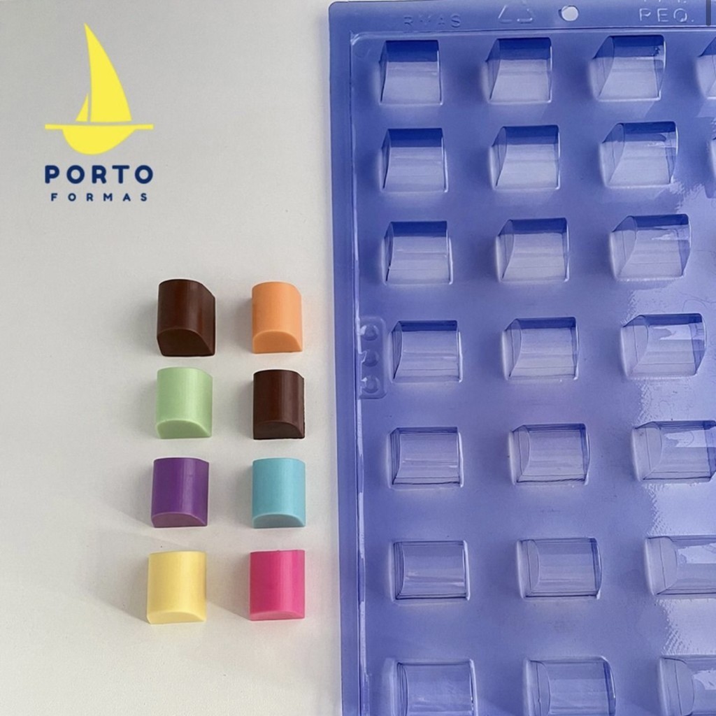 Forma Profissional Para Chocolate C/ Silicone Bombom Formato U Porto P227// em Oferta na Shopee