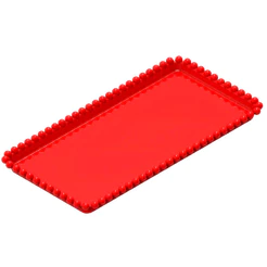 Bandeja Esfera Acrílica Durável Retangular - Vermelho - 25x13cm - 1 unidade - Rizzo - Rizzo