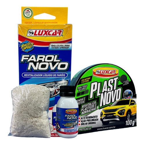 Limpa Farol Tira Amarelado + Renovador Plásticos Parachoque em Oferta na Shopee