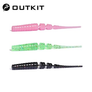 OUTKIT 4cm 5cm Pesca Macio Worm Iscas Pino Cauda Isca De No Gelo Polaris Afundando Silicone Equipamento