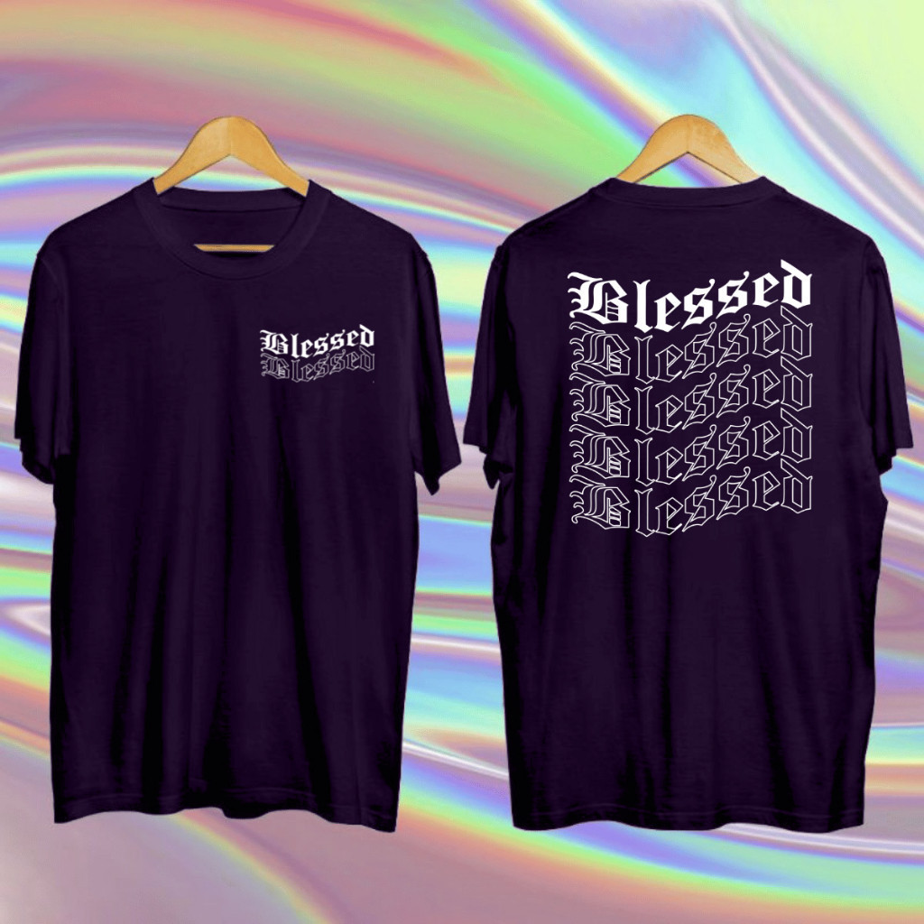 Camiseta Blessed Gótica Streetwear Estampa Costas Estética Gringa