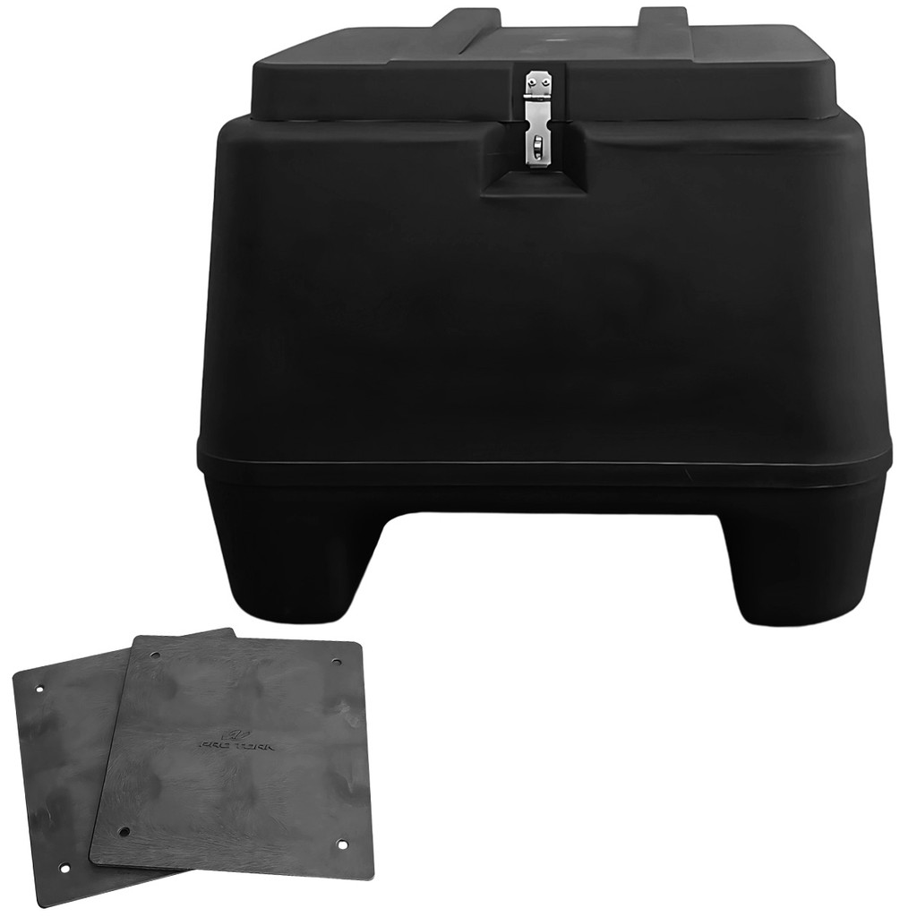 Bau Moto 80L Universal Preto + Duas Placas Fixadoras Protork
