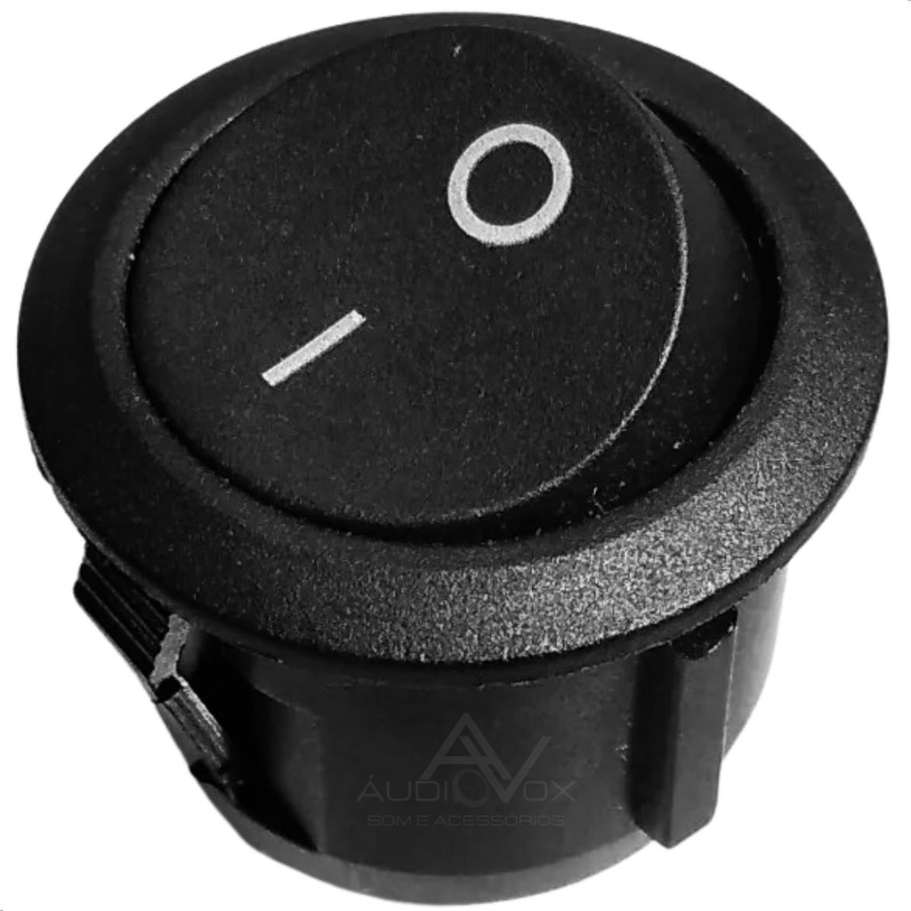 Botão Liga Desliga 12v 24v Chave Gangorra Redonda Interruptor On Off Terminais 127v 220v AC Plástico