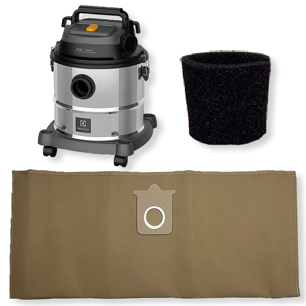 Saco Refil Coletor Cartucho Reutilizável + Filtro Permanente para Aspirador de Pó Electrolux GT20i