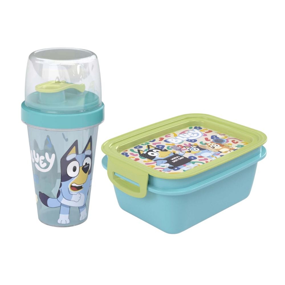 Kit Lancheira Bluey Volta à Aulas 2 Peças 1 Pote Marmita 1 Garrafa Mini Shakeira Plasútil em Oferta na Shopee