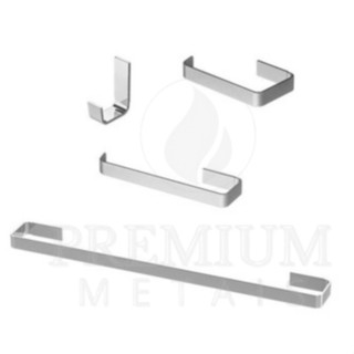 Kit Acessorios Para Banheiro Quadrado 4 Peças Cromado em Oferta na Shopee