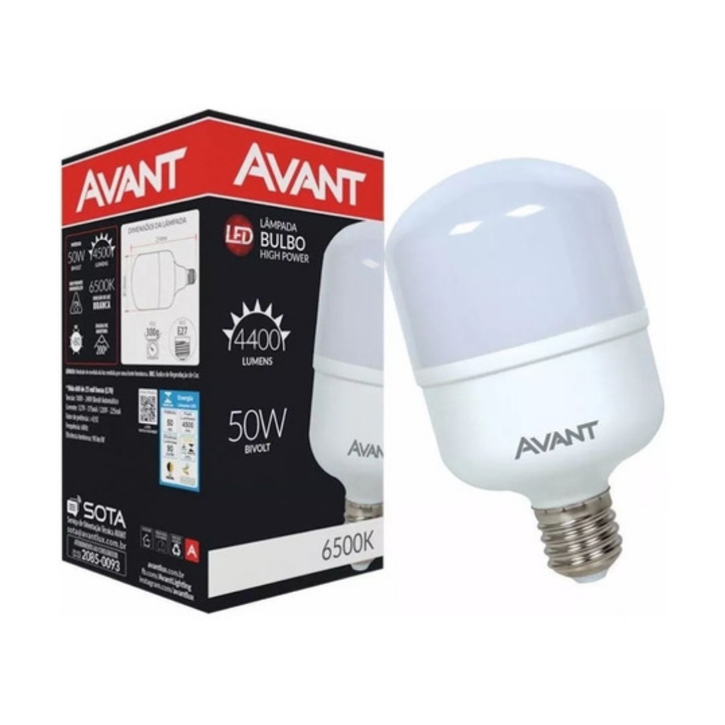 Lâmpada LED Bulbo 50w Alta Potência E27 - AVANT