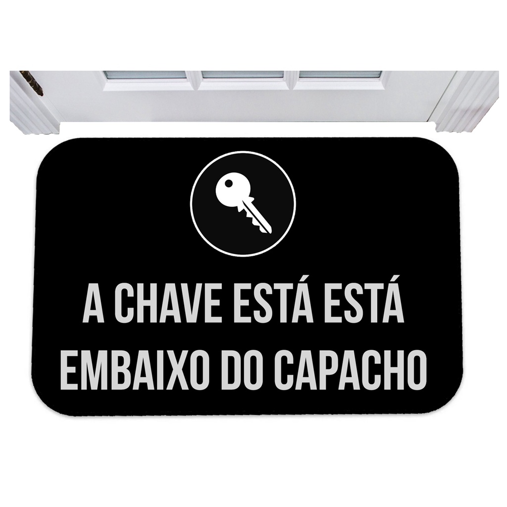 Capacho a chave está debaixo do capacho tapete divertido