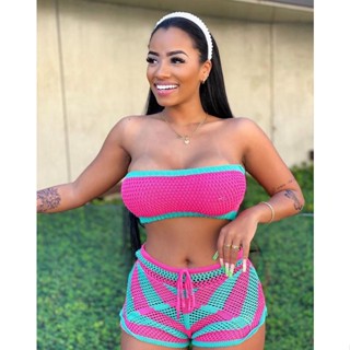 Conjunto Feminino Short Top Moda Praia Banho