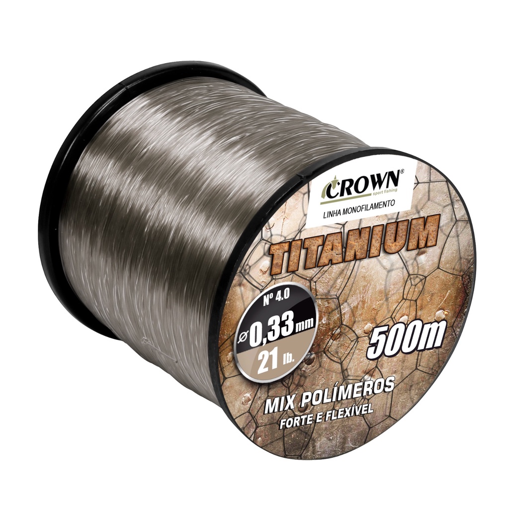 Linha De Pesca Titanium Crown Carretel com 500m
