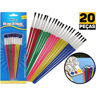 Kit Pincel Artístico 20 Peças Western P-20 em Oferta na Shopee