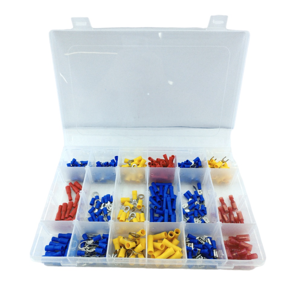 Kit 360 Terminais Isolados Olhal Pino Garfo Faston Elétrico Diversas Medidas