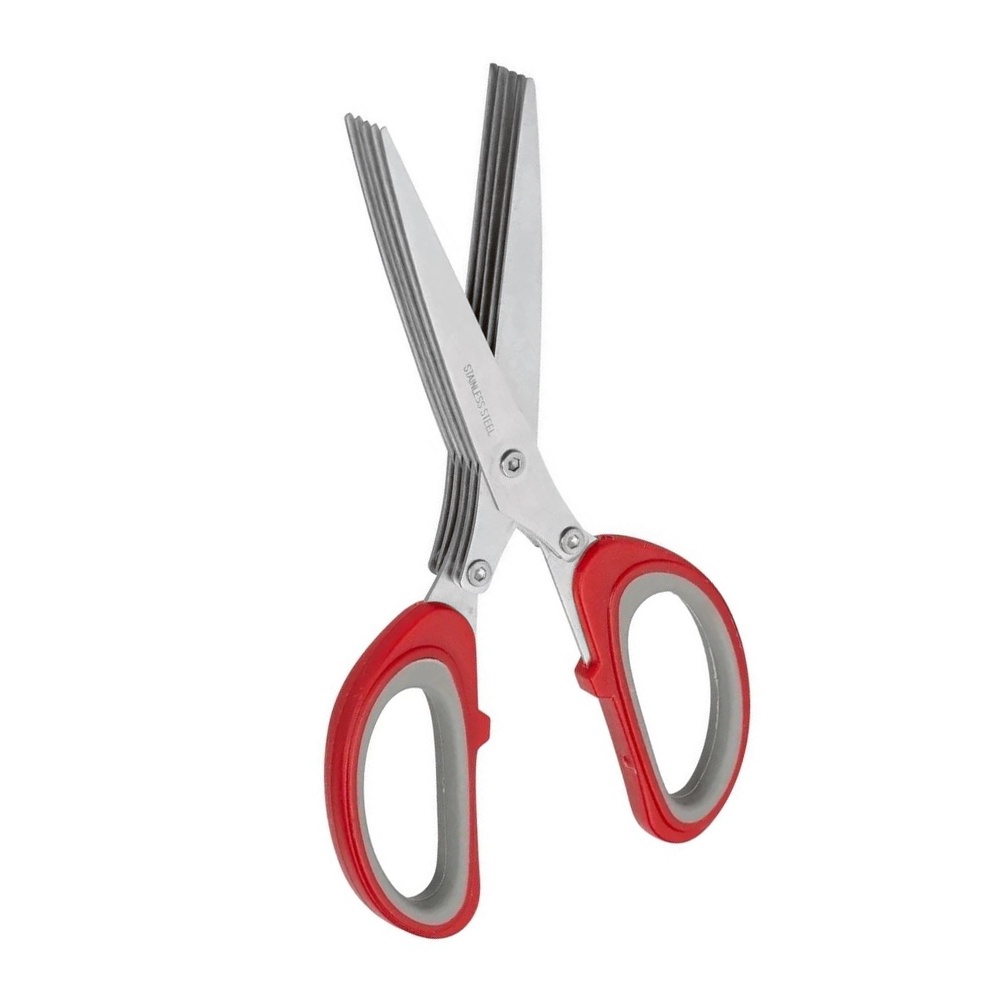 Tesoura Picar Fatiar Alimentos Temperos Ervas 5 Lâminas Inox em Oferta na Shopee