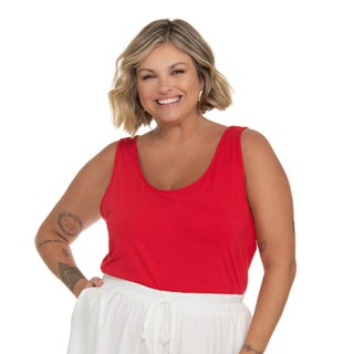 Regata Feminina Viscotorcion Plus Size Secret Glam Vermelho