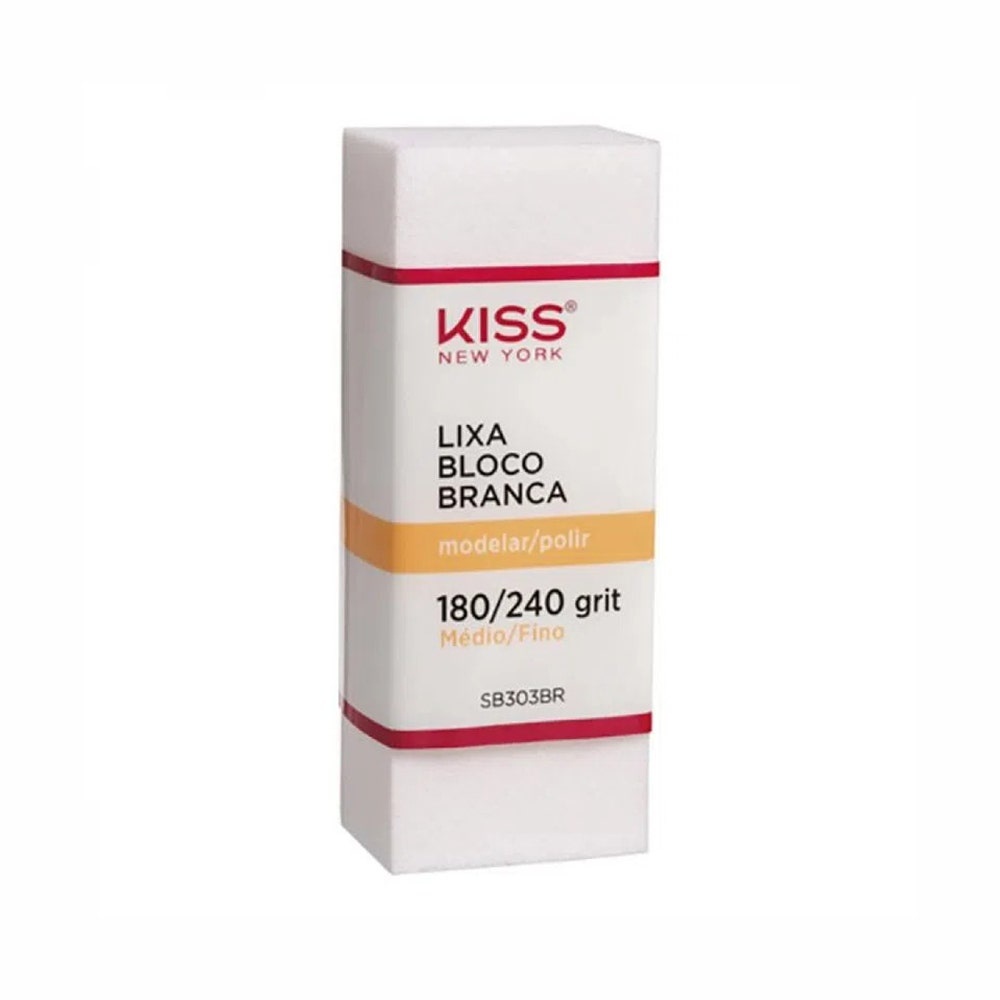 Lixa Polidora Para Unhas Kiss Bloco Branca - Beauty