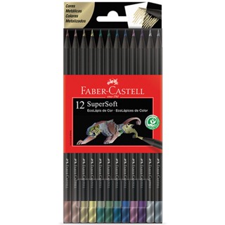 Lápis de cor SuperSoft 12 cores metalicas 120712SOFTMET Faber-Castell