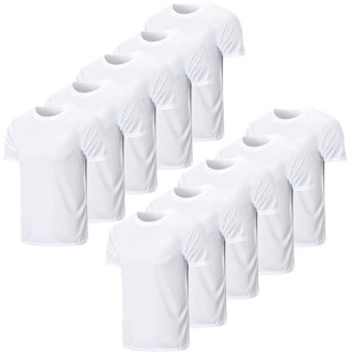 Kit 10 Camisetas Brancas Masculinas Para Sublimação 100% Poliéster 30.1 Premium