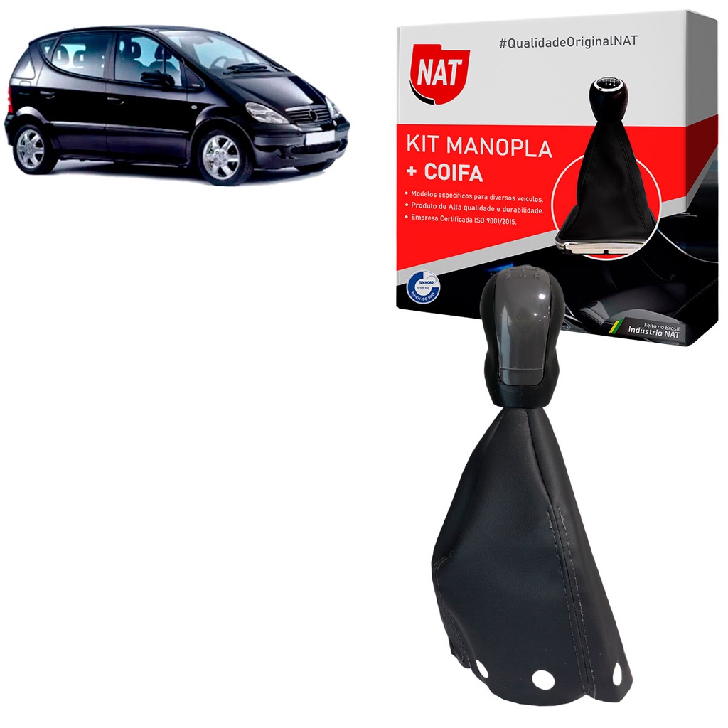 Manopla + Coifa Mercedes Classe A 1999 Até 2005 - 5 Marchas em Oferta na Shopee