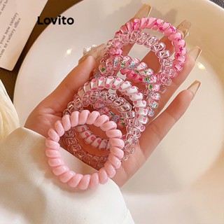 Lovito Casual Laço de Cabelo Feminino Liso Básico LFA01062 (Rosa)