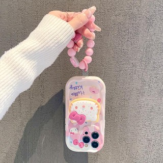 Capa Para Samsung Galaxy A13 A04S A14 A21S A22 M22 A23 A24 A30 A20 M10S A31 3D Pulseira Corrente Powerpuff Meninas Óculos De Sol Suporte Fofo Hello Kitty Gato De Celular