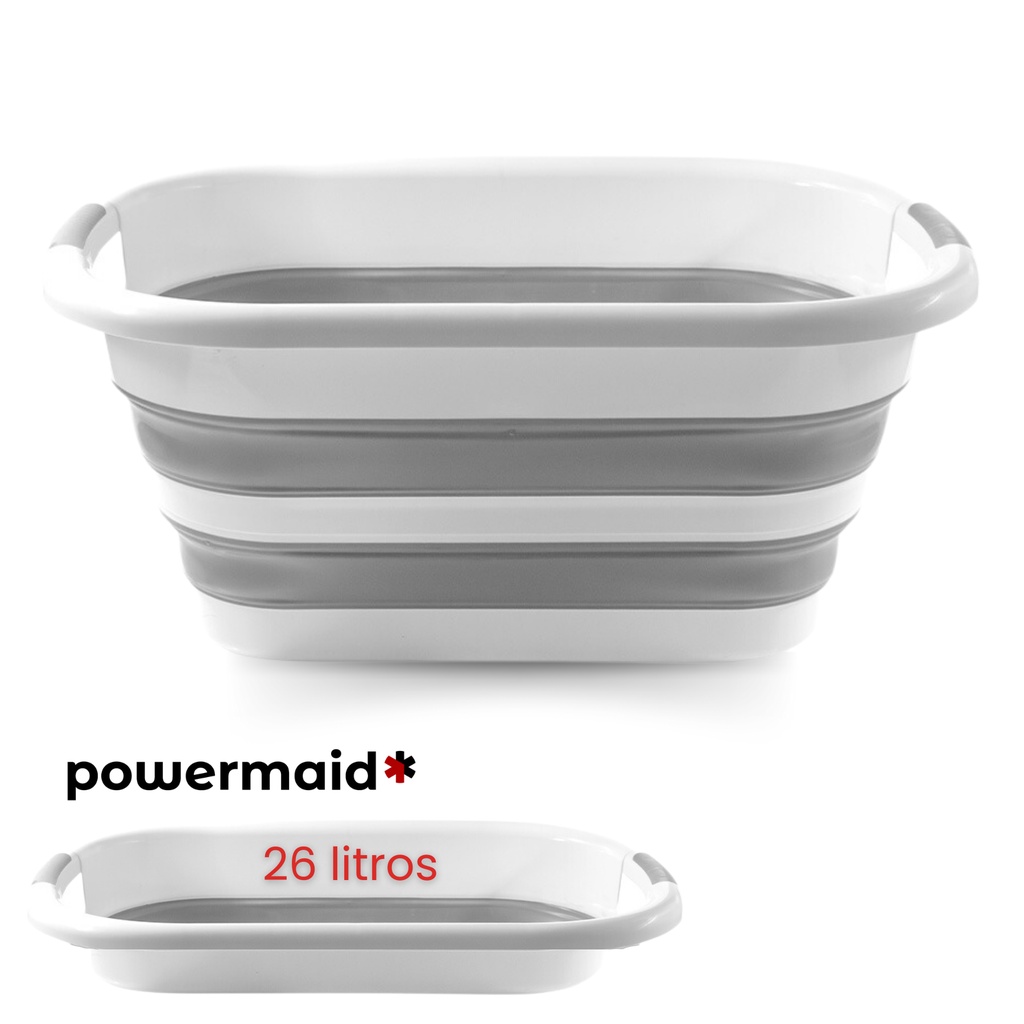Balde Retrátil Dobrável 26L Silicone Retangular Powermaid em Oferta na Shopee