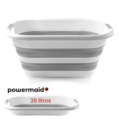 Balde Retrátil Dobrável 26L Silicone Retangular Powermaid