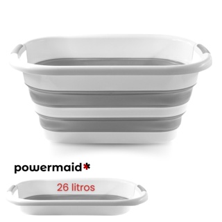 Balde Retrátil Dobrável 26L Silicone Retangular Powermaid em Oferta na Shopee