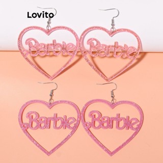 Lovito Casual Brinco Feminino Básico de Letra LFA02010 (Rosa Choque/Rosa)