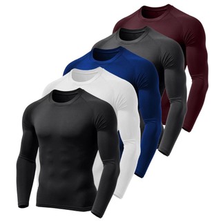KIT 5 Camisa Segunda Pele Manga Longa Dry Termica Malha Fria Academia Corrida Proteção Solar UV50+ em Oferta na Shopee