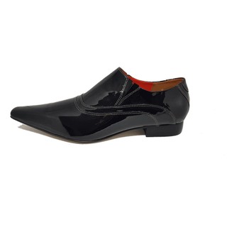 Sapato Masculino Italiano em Couro Social Executivo Preto Sarah Bico Fino Ref: 278 Preto