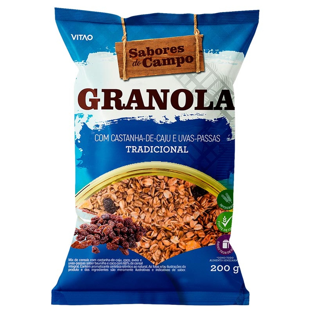 Granola Tradicional Integral Sabores Do Campo 200G - Food & Beverages