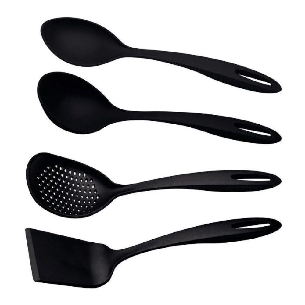 Conjunto de Colheres de Cozinha Tramontina 25199/001 Ability 4 Peças Nylon Concha Espumadeira Espátula Colher em Oferta na Shopee