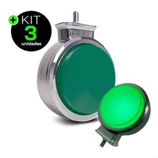 Kit 3 Lanterna Bojuda Foguinho LED Verde Cromada 12V 24V em Oferta na Shopee