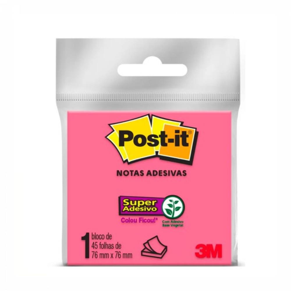 Bloco Adesivo Post-it 76x76mm 45 Folhas 3M