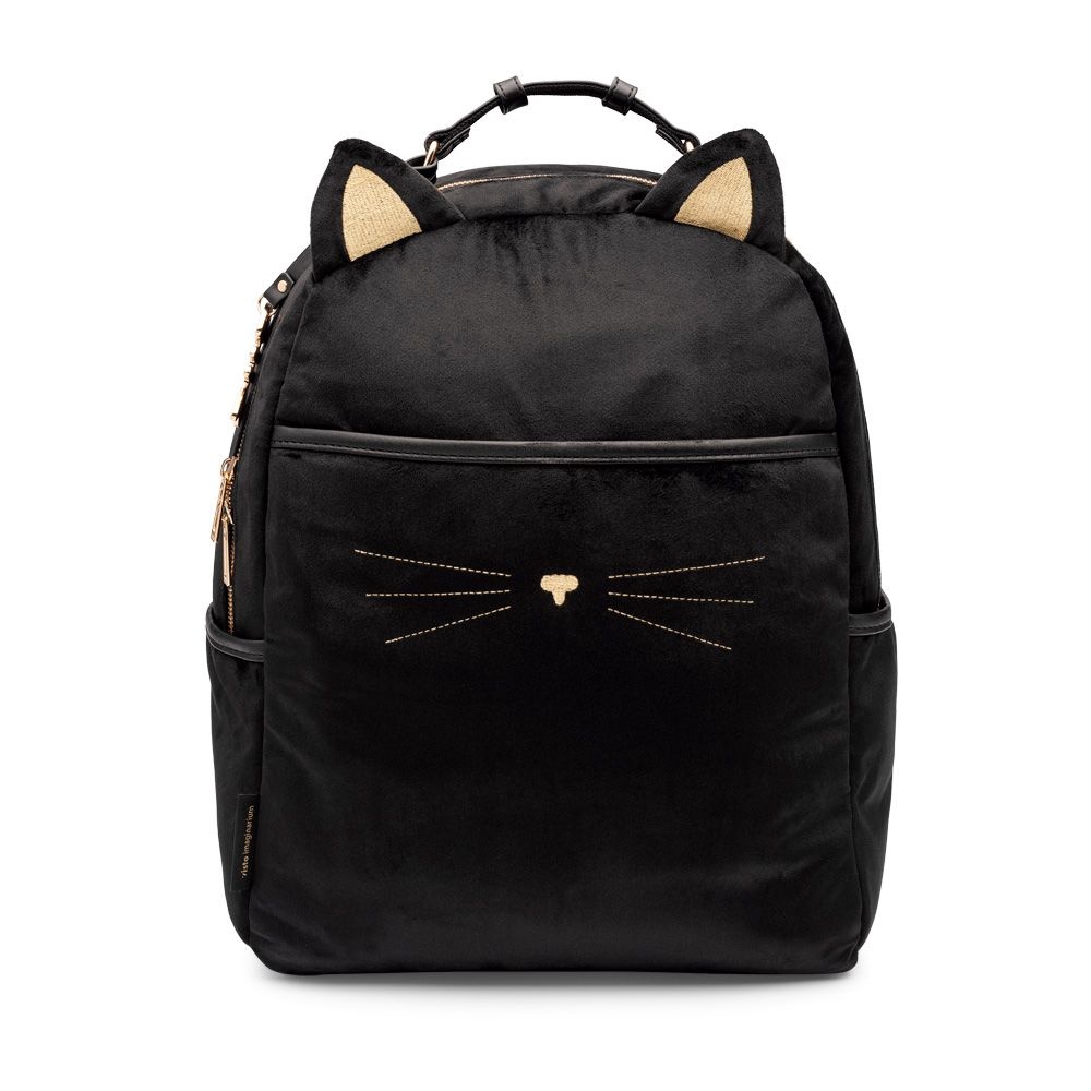Mochila Feminina Escolar Gato Preto para Notebook Laptop até 14 Polegadas com Bolso Frontal Lateral em Oferta na Shopee