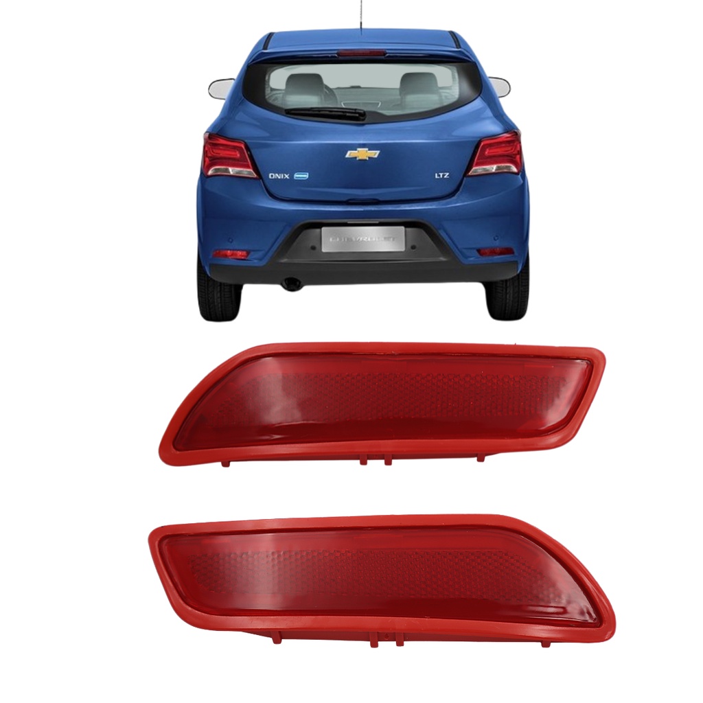Kit 2 Refletores Para-choque Traseiro Onix Ls Lt 2013 2014 2015 2016