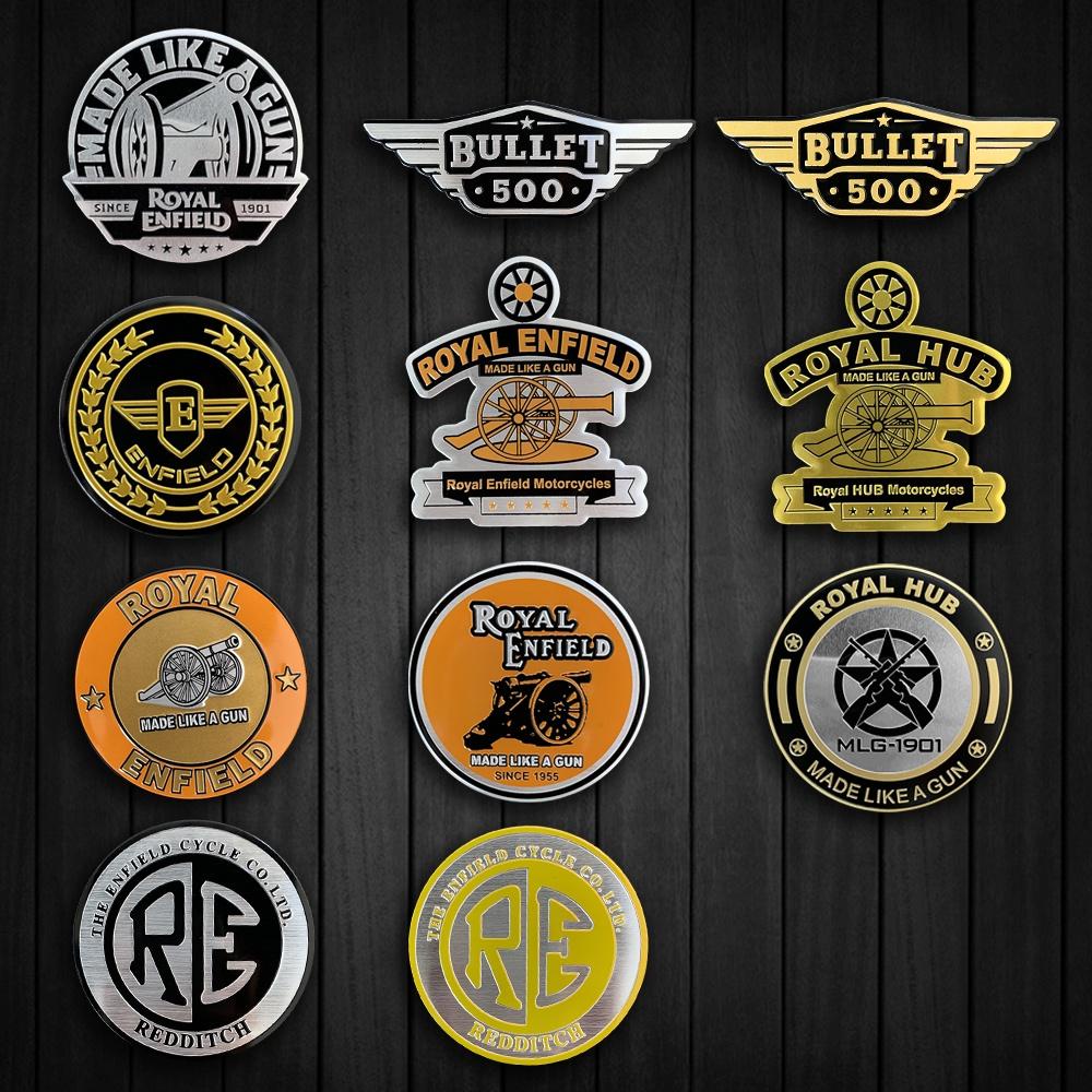 Royal Enfield Retro Fuel Tank Decoração De Tanque De Combustível Autocolante Refletivo De Motocicleta Metal Logotipo Capa Riscas Proteção Solar À Prova D'água Decalque