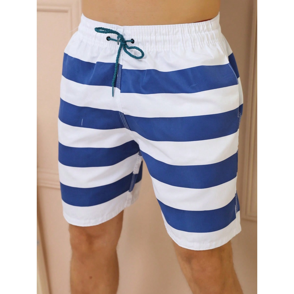 Short Tactel Grosso Masculino Mauricinho Adulto Surf Praia Piscina Secagem Rápida Academia Bermuda Verão listrada