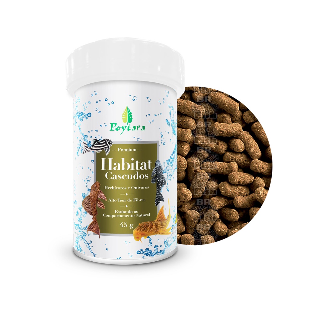 Ração Poytara Premium Habitat Bastão Cascudos 45g Aquários