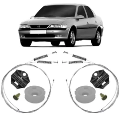2 Kits Reparo Máquina Vidro Elétrico Traseira Vectra 4 Portas 1996 a 2005 Com Roldana