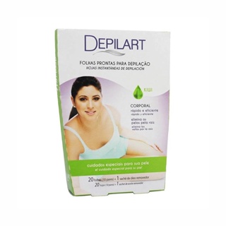Folhas Prontas Para Depilação Corporal Depilart Kiwi 10Fls em Oferta na Shopee