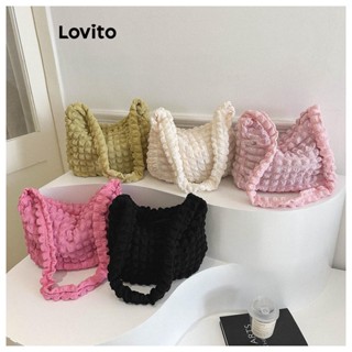 Lovito Bolsa De Ombro Pequena Casual Lisa Básica Plicada Para Mulheres LFA09031