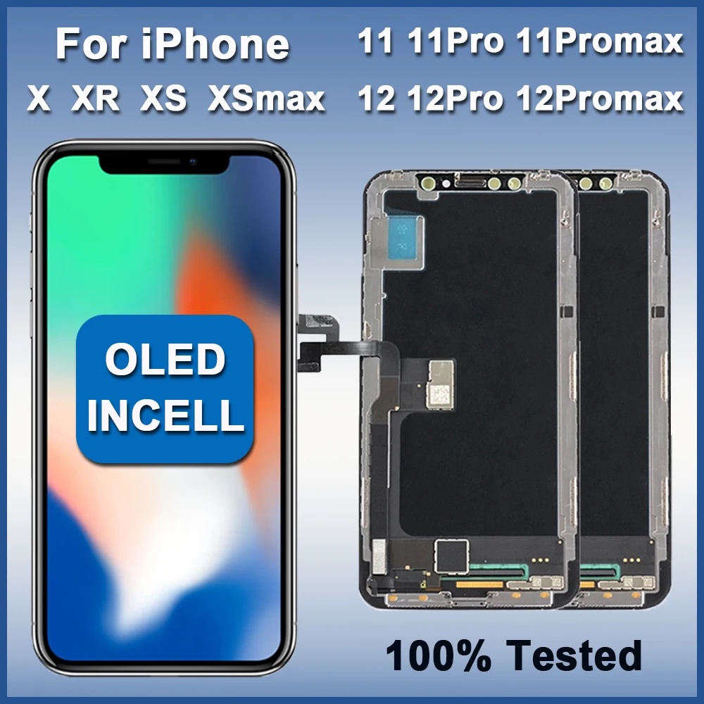 Premium Oled&Incell Touch Display Para Iphone X Xr Xs 11 12 13 Pro Max HD VIVID Tela Frontal Lcd 100% Teste