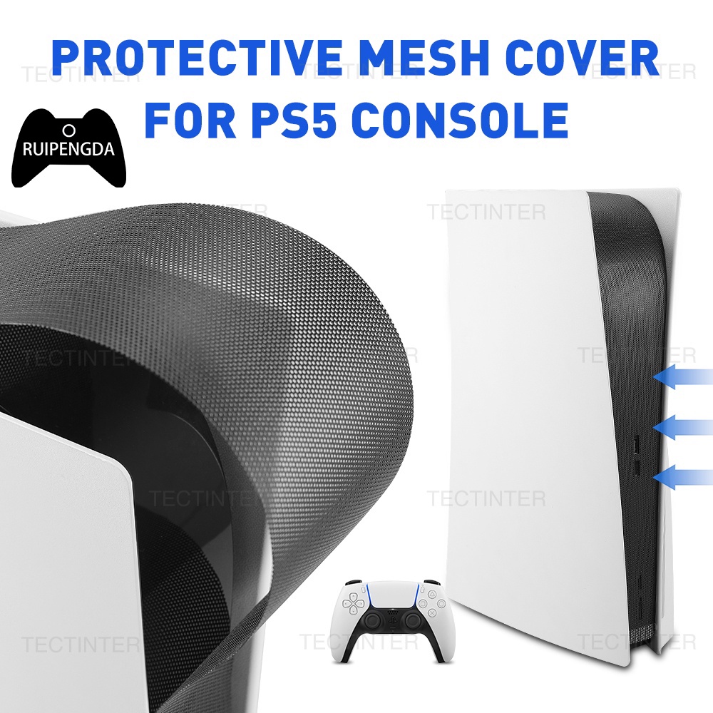Tampa De Malha Respirável Para PS5 Console, Rede De Ventilação PVC Flexível Filtro Anti-Pó Lavável