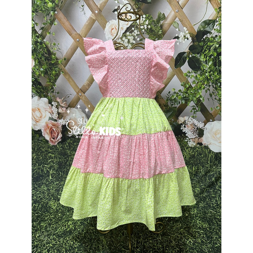 Vestido Festa Infantil Petit Cherie Verão Lemon Flowers - Linha Natural