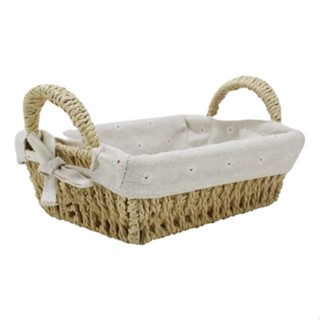 Bandeja Acafate Fibra Natural Com Forro Estampado 28x22cm